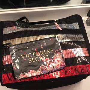 Victoria's Secret Black Sequined Tote